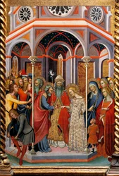 Wesele Dziewicy, fragment Ołtarza przedstawiający Historie Dziewicy Bartolo di Fredi (1330-1410)