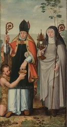 Niderlandzki: Święta Klara i Święty Marcin z Tours Święta Klara i Święty Marcin z Tours