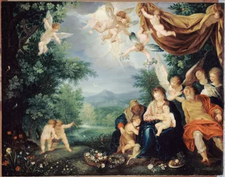 Francuski: Le Repos de la Sainte Famille pendant la fuite en Égypte (Odpoczynek Świętej Rodziny podczas ucieczki do Egiptu)