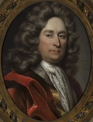 Portret mężczyzny w szarej peruce