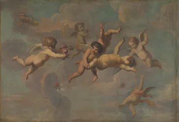 Tumbling Putti z kwiatami