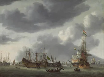 Scena portu w Amsterdamie