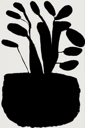 Czarna botaniczna sylwetka