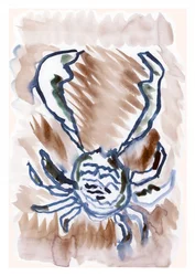 Niebieski krab namalowany akwarelą