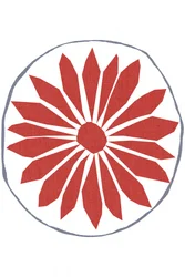 Czerwony kwiat ludowy