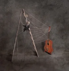 Martwa natura z gitarą akustyczną