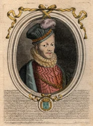 Portret króla Ludwika XII (1462-1515) - Portret Ludwika XII Francji (1462-1515), króla Francji - rycina z 
