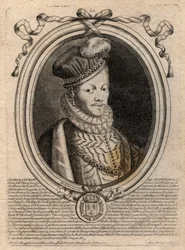 Portret króla Ludwika XII (1462-1515) - Portret Ludwika XII Francji (1462-1515), króla Francji - rycina z 