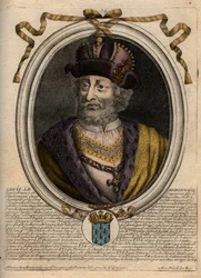 Portret Ludwika I Pobożnego lub „”Debonnaire” (778-840), Króla Francji - Ludwika I 