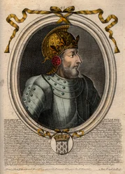 Portret Filipa IV Bela (1268 - 1314), Króla Francji - Filipa IV Pięknego (1268-1314) Króla Francji - grawerowanie z 