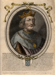 Portret Filipa VI Walezego (1293-1350), Króla Francji - Filipa VI Walezego (1293-1350) Króla Francji - grawerowanie z 