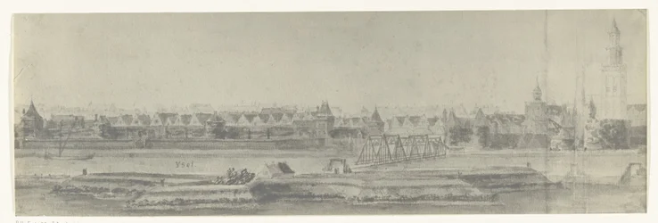 Widok Kampen, 1672 Zdjęcia rysunków z najazdu francuskiego na Holandię w 1672 roku autorstwa Adama Fransa van der Meulena zachowanych w Manufacture des Gobelins (tytuł serii)