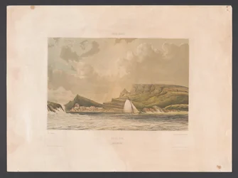 Zatoka Caracas Curaçao. Caraccas Bay (tytuł na obiekcie) Indie Zachodnie (tytuł serii na obiekcie) Widoki z holenderskich Indii Zachodnich (tytuł serii)