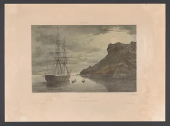 Fort Nassau i Schottegat Curaçao. Fort Nassau i część Schottegat (tytuł na obiekcie) Indie Zachodnie (tytuł serii na obiekcie) Widoki z holenderskich Indii Zachodnich (tytuł serii)