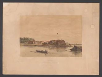 Fort Zeelandia w Paramaribo Surinam. Widok na Fort Zelandia w Paramaribo (tytuł na obiekcie) Indie Zachodnie (tytuł serii na obiekcie) Widoki z holenderskich Indii Zachodnich (tytuł serii)