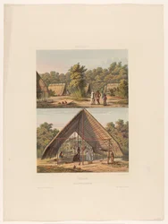 Obóz Arowaks Surinam. Obóz Indian Arowakka (tytuł na obiekcie)