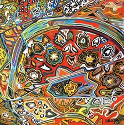 Szczegół egipskiego wprl, 2016 (mieszany, akryl, tusz, olej)
