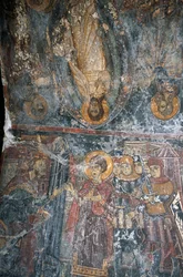Sceny z życia Jezusa, malowane sklepienie przez Pagomenosa w kościele Agios Georgios, Anidri, Kreta, Grecja