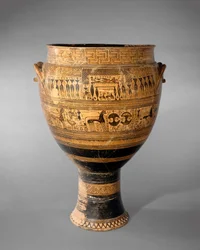 Grecki krater na poddaszu, okres geometryczny (terakota)