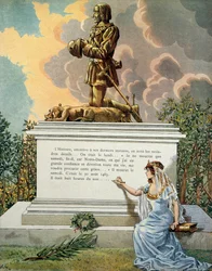 Historia Francji w średniowieczu (średniowiecze): Grób króla Francji Ludwika XI zwanego Roztropnym (1423-1483) w Notre Dame de Clery (Notre-Dame-de-Clery), Dolina Loary. Ilustracja Jacques Marie Gaston Onfray de Breville dit JOB (1858-1931)