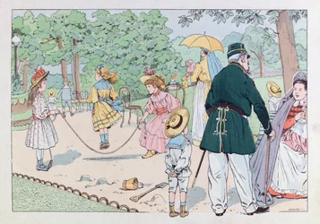 Jacques Marie Gaston Onfray de Breville z pracy (1858 - 1931); Ilustracja z książki „Les epees de France””: Strażnik placu w XIX wieku; Zb, część