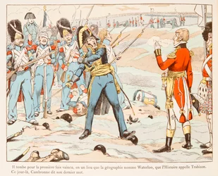 Jacques Marie Gaston Onfroy de Breville dit JOB (1858-1931) – Waterloo Cambronne przeciwko Anglikom prosząc go o wyjazd w 1815 r., Kolekcja prywatna