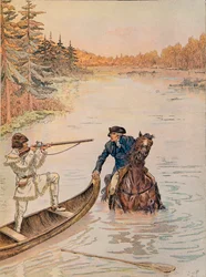 Jacques Marie Gaston Onfroy de Breville dit JOB (1858-1931) - Georges Washington gra strażnika myśliwskiego na swoich ziemiach, kolekcja prywatna