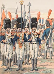 Jacques Marie Gaston Onfroy de Breville dit JOB (1858-1931) - Strój wojsk francuskich wszech czasów: Porte Aigles (1812), kolekcja prywatna