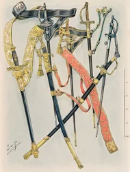 Jacques Marie Gaston Onfroy de Breville dit JOB (1858-1931) - Strój wojsk francuskich przez cały czas: herb Stanów Majors, rozporządzenie roku XII, kolekcja prywatna