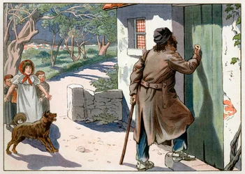 Joachim Murat (1767-1815), dechu król Neapolu, wędrował po Prowansji po ucieczce z Neapolu w 1815 roku. Grawer Jacques Marie Gaston Onfray de Breville dit Job (1858-1931)