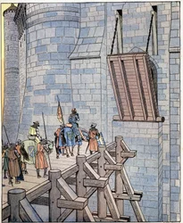 Otwórz się, to fortuna Francji! (lub „Otwarte, to nieszczęście król Francji!”) Słowa króla Francji Filipa VI dit Philippe de Valois (1293-1350) docierają przed most Levisa w Chateau de Broye niedaleko Crecy. Został ranny w Battl